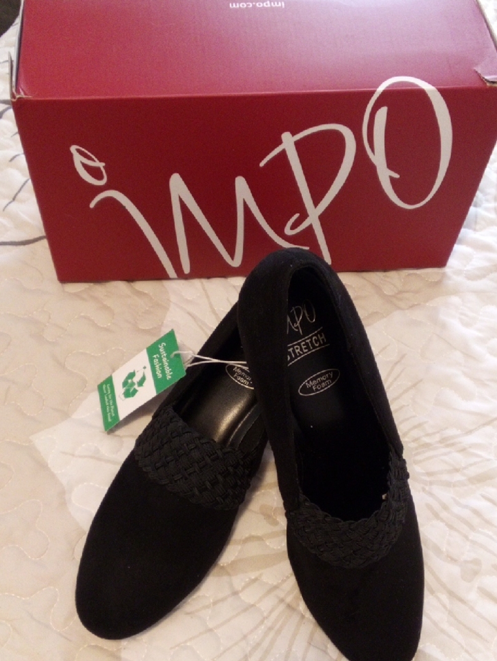 NWT! IMPO Black Slip-On Shoes